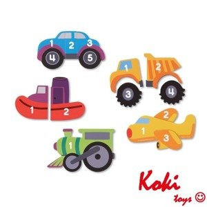LER7726 Puzzle magnesy do liczenia Pojazdy