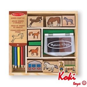 12410M Drewniane pieczątki stempelki Konie Melissa