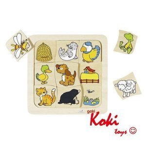 56881G Drewniana układanka Kto gdzie mieszka