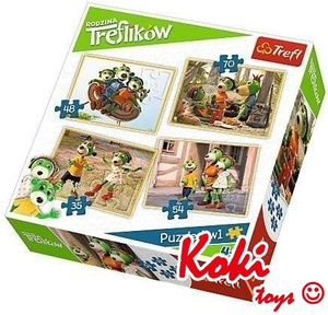 34271 TREFL Rodzina Treflików Przygody Puzzle 4w1