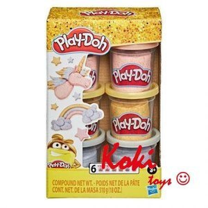 Play-Doh zestaw 6 tub z metalicznym efektem