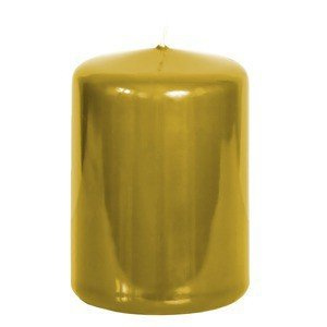 11726 świeca walec 7x10cm metalik złota