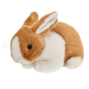 Króliczek brązowo-biały 18 cm 
