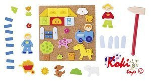 58555G Przybijanka korkowa układanka 52 elemnety