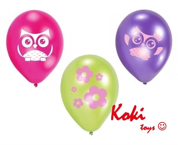 Balony Sowy Sówki 6 szt. 23 cm 998354