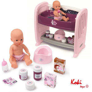 220353 Smoby Baby Nurse - Łóżeczko dla lalki 2w1 + Lalka funkcyjna